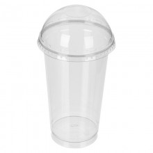 Стакан ПЕТ з купольною кришкою 480 мл (50 шт)