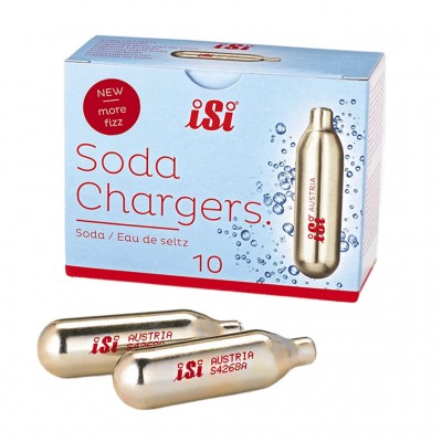 Капсули (балони) ISI Soda Chargers CO₂ для сифона, для газування води, 10 шт