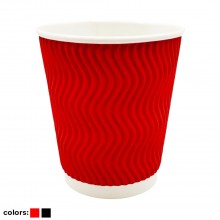 Стакан гофрований 340 мл. (20 шт в уп) Різні кольори